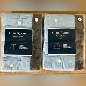 New Club Room Light Blue Woven Boxers 2 packs (8 pair) size medium